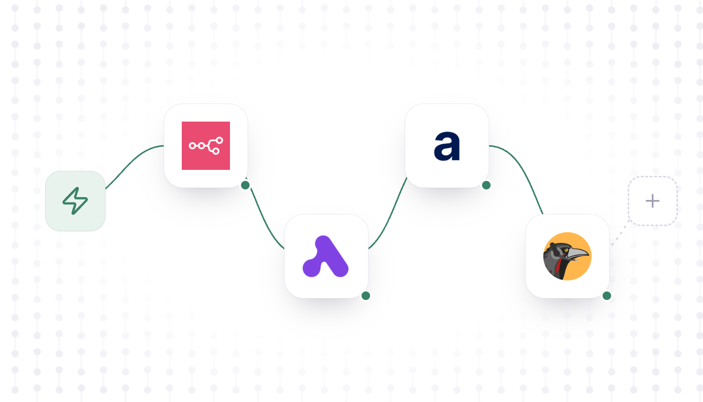 Workflow of automation tools connected like a flow chart